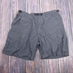 REI Shorts Mens XL Gray Cargo Hiking Nylon UPF 50+ Belted Quick Dry Outdoor